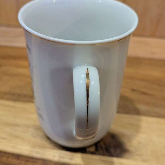 White Ceramic Mug with Blue and Brown Design - Picture 8 of 8